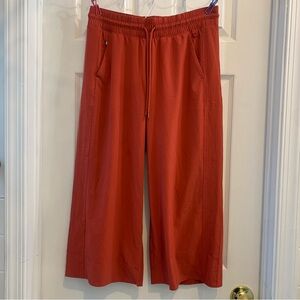 Athleta Avenue Wide Leg Crop Pant currant red sz 6 petite
